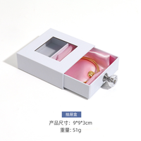 Tiroir en papier Boîtes d'emballage pour bijoux avec poignée en cristal Boîte à bijoux pour collier Tiroir cadeau Carton imprimé rose