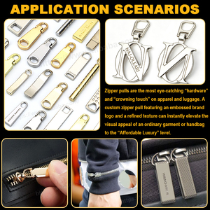 Tirador de cremallera personalizado con inicial del alfabeto, deslizador de metal con monograma, dije de cremallera de aleación de zinc para identidad de marca, accesorio para prendas de vestir - Product Image 6
