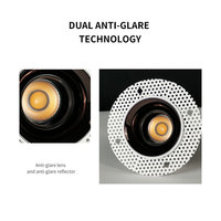 Spots LED encastrés ronds en aluminium COB, anti-éblouissement, sans cadre, dimmables 0-10V Dali, réglables, pour la maison