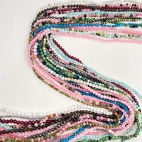 Petites pierres précieuses naturelles, perles d'agate en cristal, micro-facettées, petites perles de 2 mm pour la fabrication de bracelets, colliers et bijoux