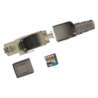 Connecteur RJ45 blindé CAT6A plaqué or, connecteur modulaire réseau sans outil CAT6A FTP/STP pour connexion de câble réseau