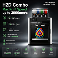 Version Globale Imprimante 3D Bamboo H2D AMS Combo Édition Débloquée Gravure Laser 10W/40W Buse 350C Chambre 65C Garantie 1 An