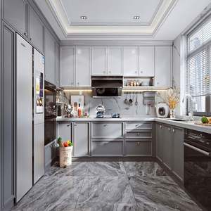 Meubles de cuisine en bois de conception moderne laqués fabriqués en Chine, conception personnalisée, armoires de cuisine de qualité, armoires de cuisine personnalisées - Product Image 3