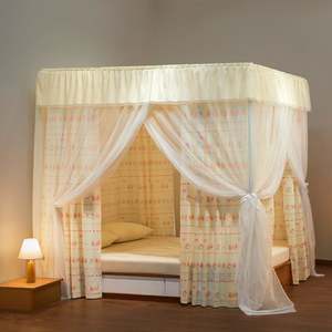 Moustiquaire de lit romantique avec cadre, rideau de lit, auvent, filet de protection contre les moustiques, style palais carré - Product Image 2