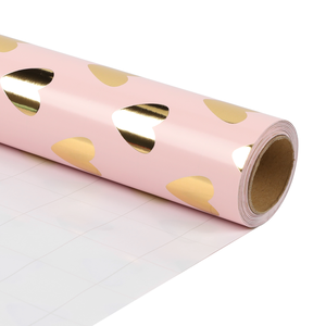 Hot Design Metallic Shiny Heart Gift Wrapping <b>Paper</b> <b>Roll</b> Double-sided Coated <b>Paper</b> For Party Decoration - Product Image 5