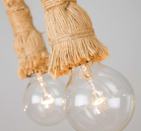 Luminaire suspendu en verre artistique pour intérieur JYLIGHTING, avec corde en chanvre, pour hôtel