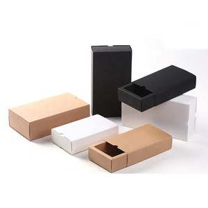 Wholesale Folding Kraft Paper Brown Black White Soap Cosmetics Packing Drawer Box