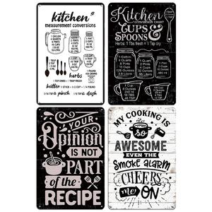 Juego de Letreros Metálicos de Conversión de Medidas de Cocina, Decoración Retro para Pared de Cocina, para Cocinar y Hornear - Product Image 1