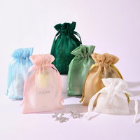Pochette transparente haute densité personnalisée avec logo, emballage pour bijoux, sac en organza, sacs de rangement, pochette avec logo