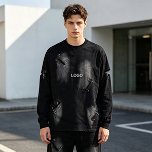 Servicio OEM, Sudadera de Diseño Moderno para Hombre, Cuello Redondo, Lavado Desgastado, Sudadera Extra Grande de Algodón para Hombre, Sudadera Vintage para Hombre - Product Image 5