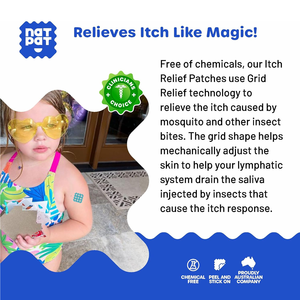 แผ่นแปะบรรเทาอาการคันจากแมลงกัดต่อย เช่น ยุง ตัวตุ่น แมลงวันทราย แมลงวันทรายเล็ก แมลงติดเตียง บัซแพทช์ - Product Image 5