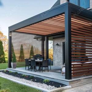 Gazebo impermeable motorizado <span class=keywords><strong>4x3</strong></span> al aire libre <span class=keywords><strong>pérgola</strong></span> <span class=keywords><strong>toldo</strong></span> jardín <span class=keywords><strong>toldo</strong></span> persiana Kits sistema de techo <span class=keywords><strong>pérgola</strong></span> de aluminio bioclimático - Product Image 4