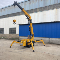 Nouvelle mini-grue araignée hydraulique 1.2T avec moteur, hauteur de levage de 7 m pour levage intérieur et ventouses à verre