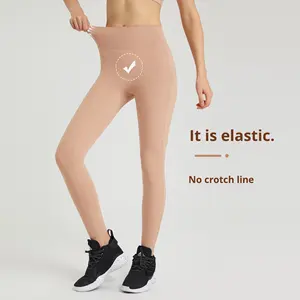Automne femmes haute élastique pêche hanche sans couture Fitness Yoga pantalon <span class=keywords><strong>DL221</strong></span> sport hanche ascenseur Leggings pas d'embarras brossé - Product Image 2