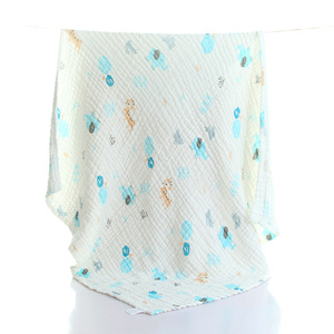고품질 41x41'' 100% 유기농 면 6겹 거즈 아기 담요 (잎 무늬 직조 및 혼합 충전재 포함) - Product Image 6