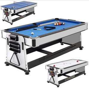 Groothandel 7ft Snookertafel 4 In 1 Speeltafel Voor Biljart Theeceremonie Zwembad Voor Entertainment Houten Been Biljarttafel Te Koop