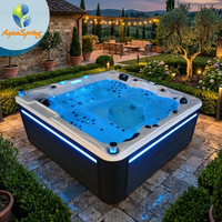 Bain à remous autoportant en acrylique, spa de luxe pour l'extérieur avec 140 jets de massage puissants et chauffage pour 5 personnes