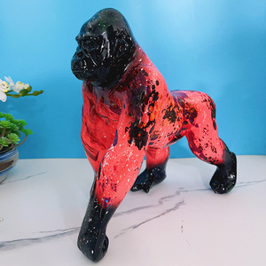 Creative Resin Crafts Home Office TV Cabinet Office Tabletop Decoration Colorful <strong>Gorilla</strong> Statue Decorative Ornament - Product Image 4