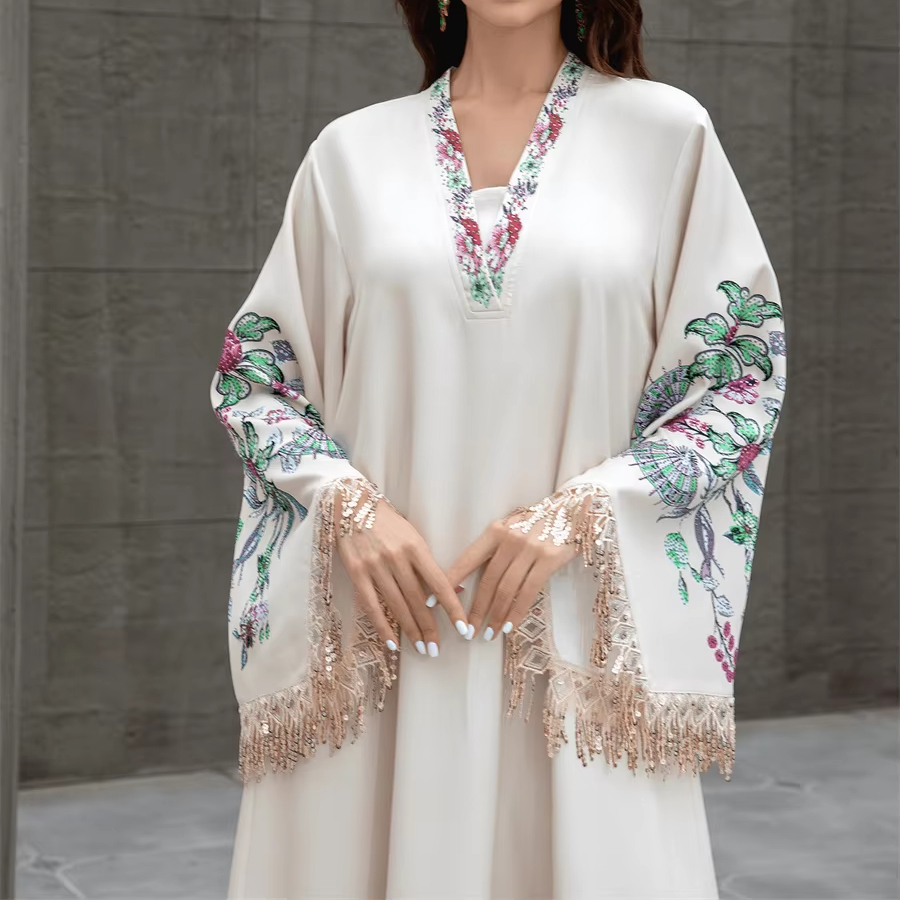arabic long dresses abaya Amazing Snazzy Arabic Abaya Dress Eid Jalabiya Kaftan Dresses Women Dubai Abaya Turkey Floral Printed Loose Muslim Hijab Dresses, Women's, Size: Small