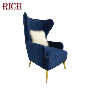 Contemporain de luxe fauteuil de <span class=keywords><strong>velours</strong></span> pour chambre d'aile française <span class=keywords><strong>haut</strong></span> bras <span class=keywords><strong>chaise</strong></span> avec <span class=keywords><strong>dossier</strong></span> <span class=keywords><strong>chaise</strong></span> de loisirs moderne - Product Image 3