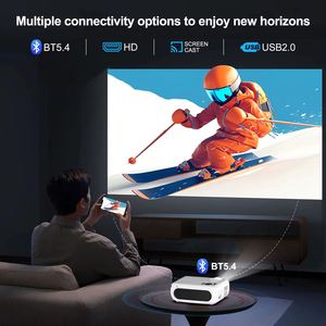 YDH-A10 1280*720P le dernier modèle H713 Projecteur 4K 600lm 2.4G/5G Wifi Correction automatique de la distorsion trapézoïdale 30-200 pouces Android 11 - Product Image 4