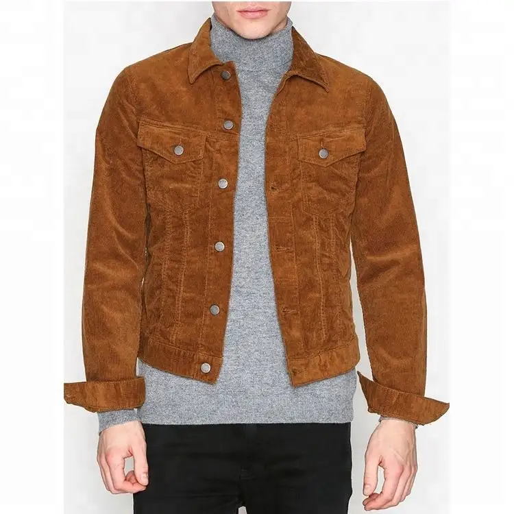 Factory Direct Wholesale Corduroy Jacket Brown Short Coat Man