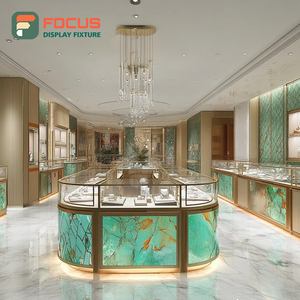 Luxury Premium Jewelry Retail Fixtures Wood <b>Frame</b> Mall Counter Jewelry Cabinet - Product Image 1