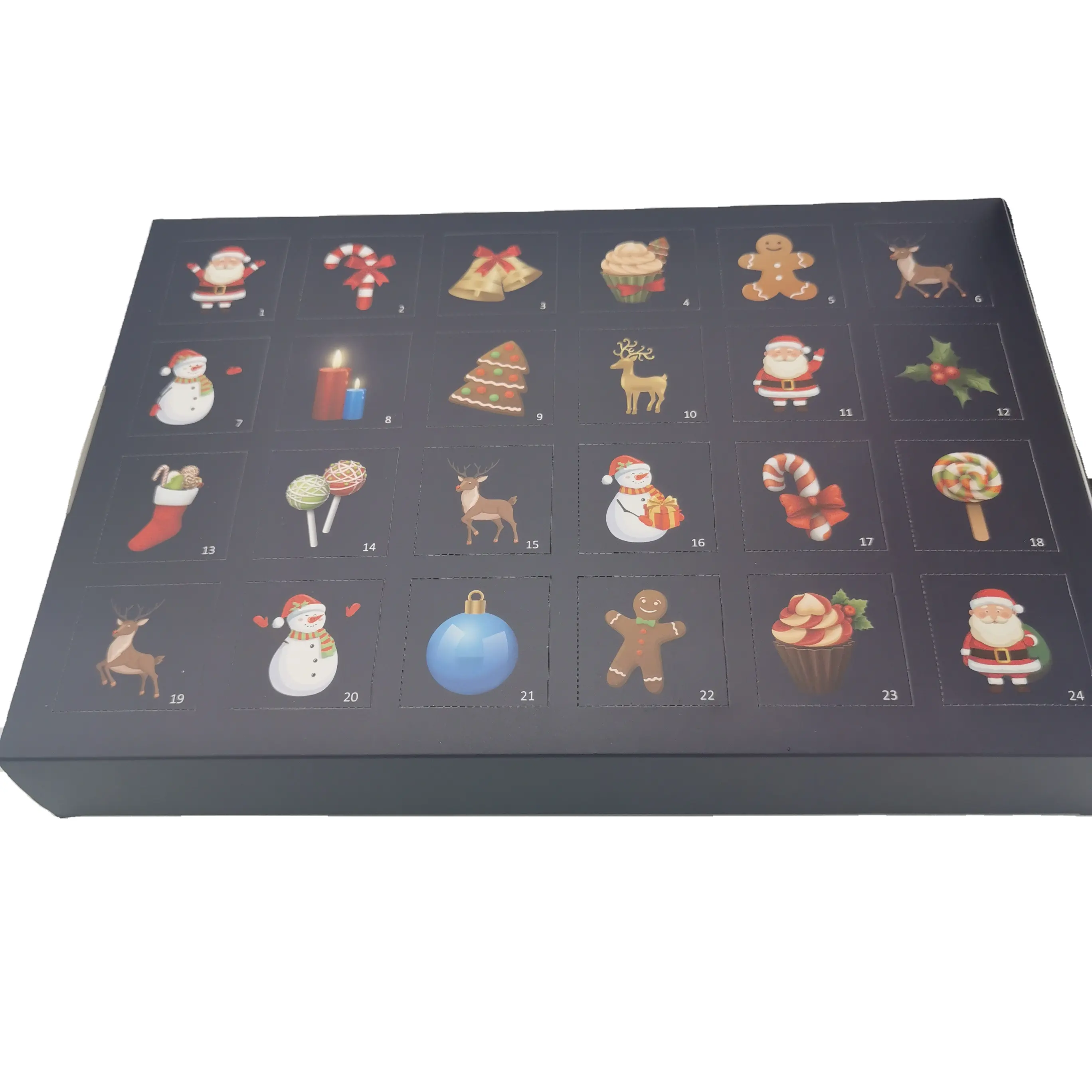 Оптовая продажа, бумажная Рождественская подарочная упаковочная коробка с календарём на заказ