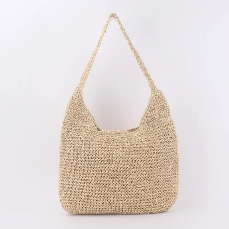Women Popular Beach Bag Vintage Straw Crochet Shoulder Bag