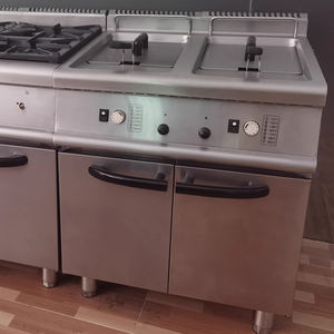 مقلاة Lyroe بسعة كبيرة 20 لترًا * 2 تجارية أوتوماتيكية من الفولاذ المقاوم للصدأ ، مقلاة خزانات غاز عمودية مزدوجة مع خزانة - Product Image 4