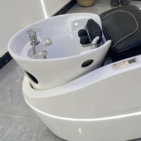 Tempat Tidur Pijat Elektrik dengan Kulit PU, Terapi Kepala Kelas Atas, Mandi Uap & Sirkulasi Air untuk Salon Rambut
