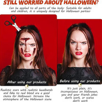 En gros Accessoires de déguisement d'Halloween effrayants : Bandeau avec couteau sanglant traversant la tête, Bandeau avec hache, scie et seringue, pour farces de zombie, pour fête