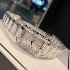 Reloj de Lujo Avanzado con Movimiento de Cuarzo Preciso, Caja Cuadrada, Bisel con Incrustaciones de Diamantes, Correa de Cerámica y Acero Inoxidable, Longines - Product Image 2