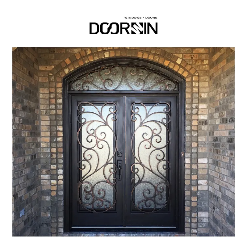 Doorwin Exterior Iron French Doors Entrance Door Iron Front Entry Door For House