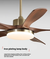 Ventilateur de plafond en bois avec 3/5 pales droites de 42/52 pouces, lampe avec lumière LED pour salon, ventilateur décoratif avec lumière