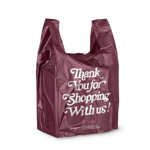 Bolsa de compras de camiseta de supermercado de plástico biodegradable con logotipo personalizado - Product Image 5