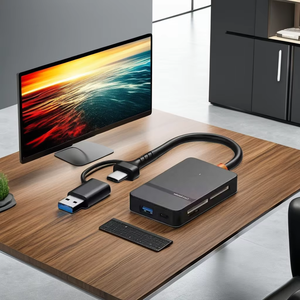 Lecteur de cartes USB 4-en-1 à double tête Supports <span class=keywords><strong>Sd</strong></span> Tf Cf Ms <span class=keywords><strong>Compact</strong></span> <span class=keywords><strong>Flash</strong></span> Card Adapter for Laptop Pc Multi Card Reader - Product Image 4