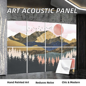 Pannelli <span class=keywords><strong>Acustici</strong></span> in Poliestere Dipinti a Mano, Arte Murale Fonoassorbente per Casa, Hotel, Ufficio, Design Moderno - Product Image 2