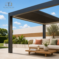 Pergola extérieure motorisée en aluminium avec structure thermolaquée et fonctionnement motorisé ou manuel pour extérieur, jardin et terrasse