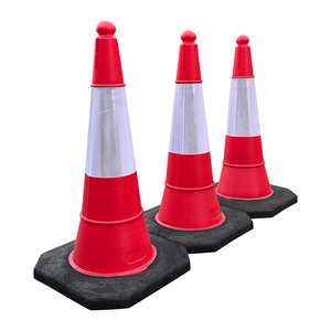 Conos de Tráfico Flexibles de PVC y PE Rojos y Negros de 750 mm, Alta Visibilidad, Reflectantes, para Seguridad Vial, Venta al por Mayor - Product Image 4