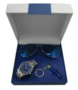时尚男性Relojes礼品手表和手镯礼品套装男士企业父亲节礼品