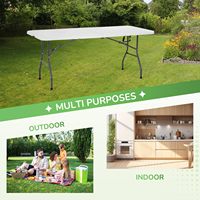 Table à tréteaux pliable en plastique HDPE portable promotionnel de 1.8m pour fête en plein air