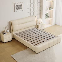 Einfaches Modernes Hochwertiges Polsterbett, Massivholz-Bettgestell, Weich & Komfortabel, Ideal für Schlafzimmer, Villen und Apartments