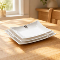 Ensemble d'assiettes de restaurant en mélamine blanche, pas cher, vente en gros, pièces
