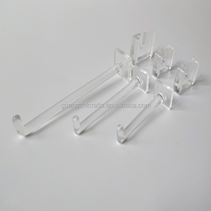 Multi-Tujuan Transparan Acrylic Display Kait Gantung Plastik Hook dan Klip