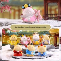 Meow Meow Hooray Cat Blind Box, figurine surprise mignonne de chaton en résine solide, objet de collection, design aléatoire, cadeaux jouets