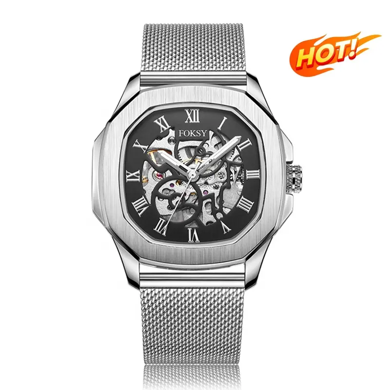 Competitive Price OEM Automatic Watch Supplier, Luxury Skeleton Fashion Mechanical Watch Manufacturer for Men