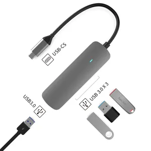 usb集线器4端口扩展坞类型-C至USB3.0 * 4，用于计算机usb类型c集线器适配器