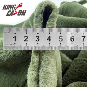 KINGCASON Fabrication directe 100% polyester 235cm 320gsm Vert uni Nouveau motif carré 3D Fourrure de <span class=keywords><strong>lapin</strong></span> pour literie égyptienne - Product Image 3