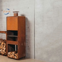 Brasero en métal au design classique, revêtement en poudre pour sol et mur